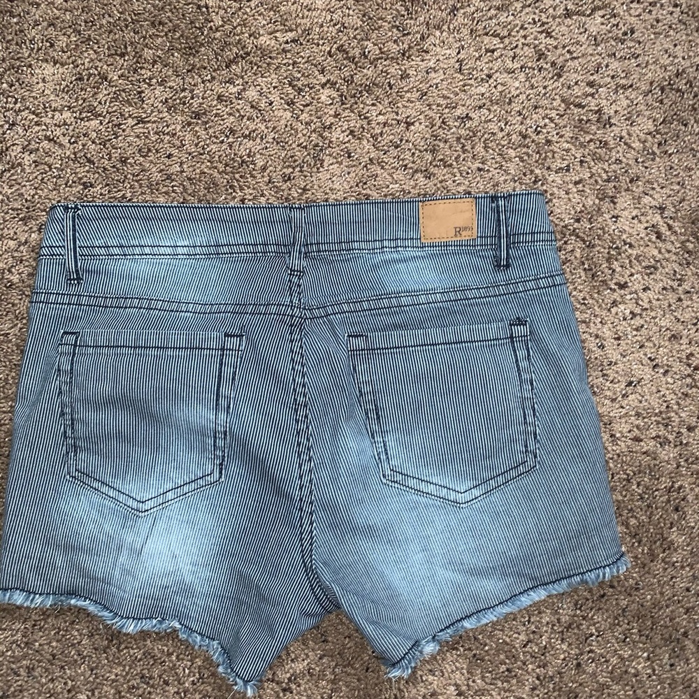Striped Jean Shorts - Picture 2 of 4